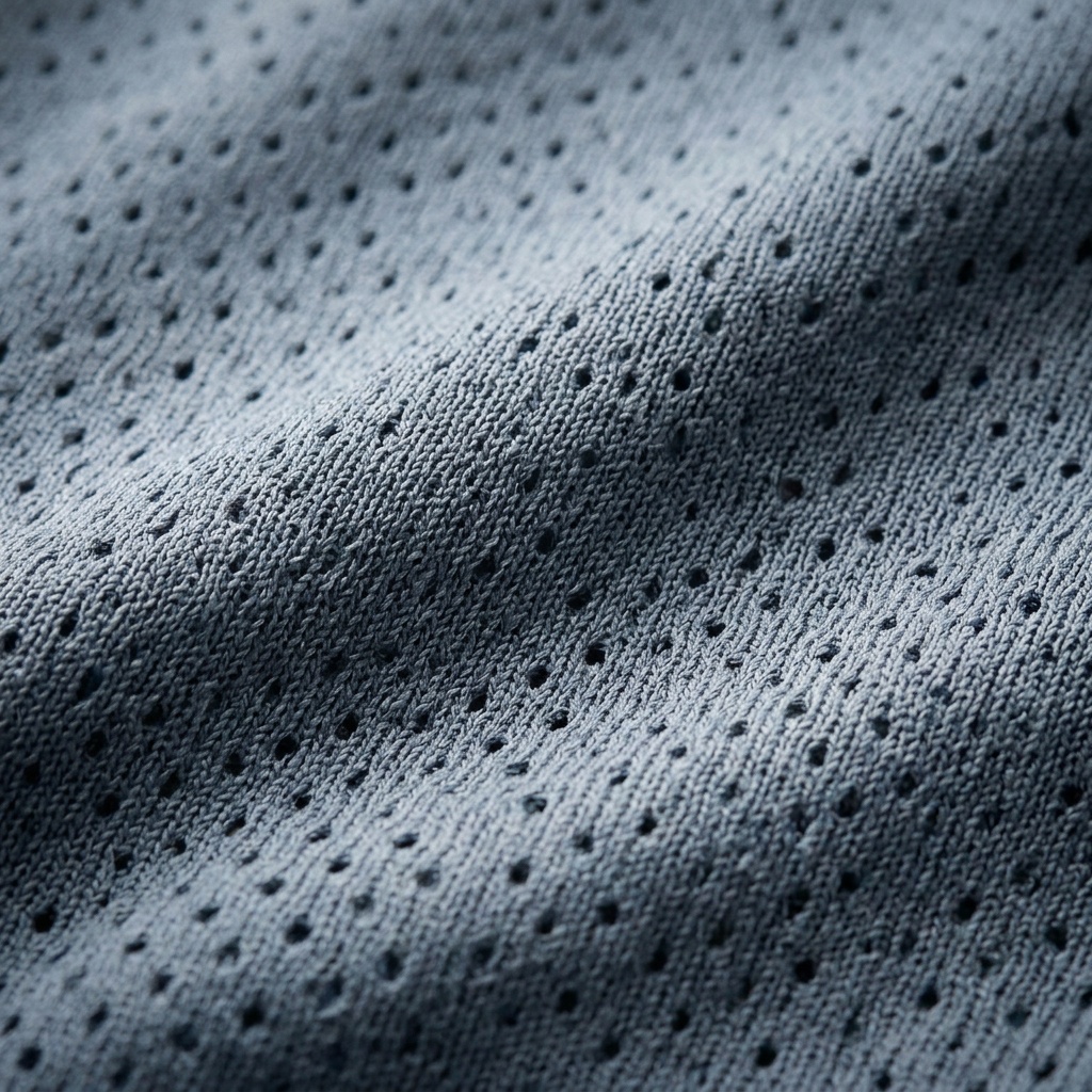 Close up of breathable jersey fabric texture with fine knit detail