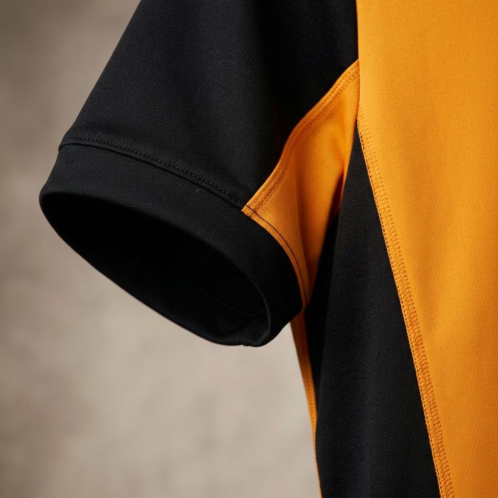 Sleeve cuff and side panel detail of the Sunset Amber Training Jersey